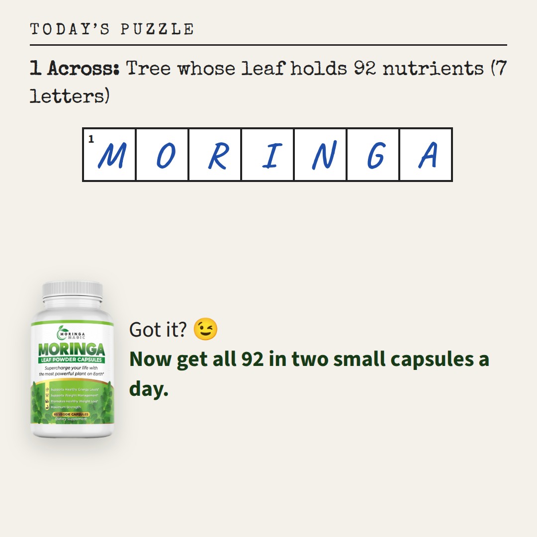 Crossword puzzle ad, Square 1080×1080