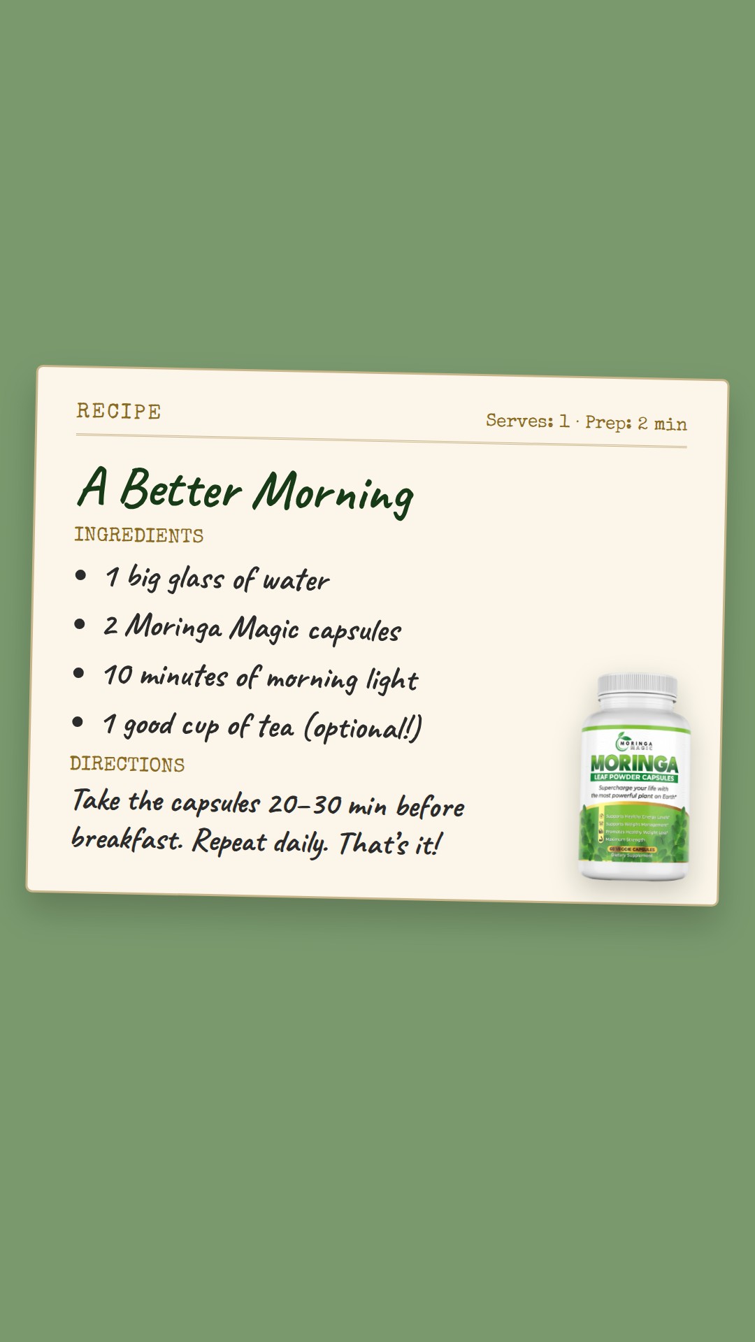 Recipe for a better morning ad, Stories/Reels 1080×1920