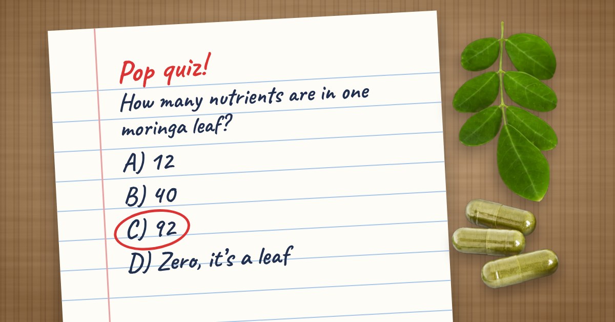 A handwritten pop quiz about moringa